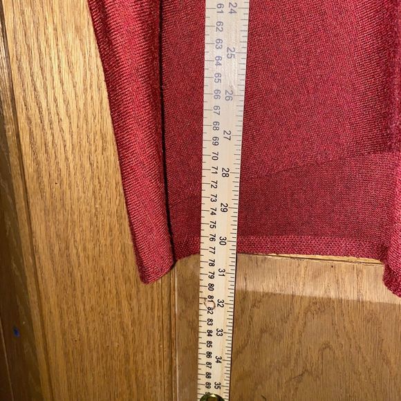 Kerisma Sweater Womens M/L Red Woolblend V-Neck Pocket Pullover Top Size Boxy - Picture 7 of 7